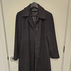 Charcoal gray wool blend coat